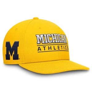 U of M Michigan Wolverines Jordan Adjustable Snapback Hat Maize Men Size S/M